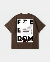 Camiseta Freedom Big Back Oversize Basic Marron