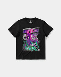 Camiseta Cubica Estelar Big Front Regular Basic Negro