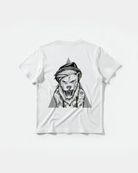 Camiseta Human Lion Big Back Regular Basic Blanco