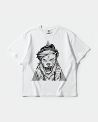 Camiseta Human Lion Big Front Oversize Basic Blanco