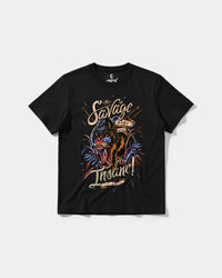 Camiseta The Savage Big Front Regular Basic Negro