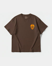 Camiseta Icono Africano Pocket Front Oversize Basic Marron