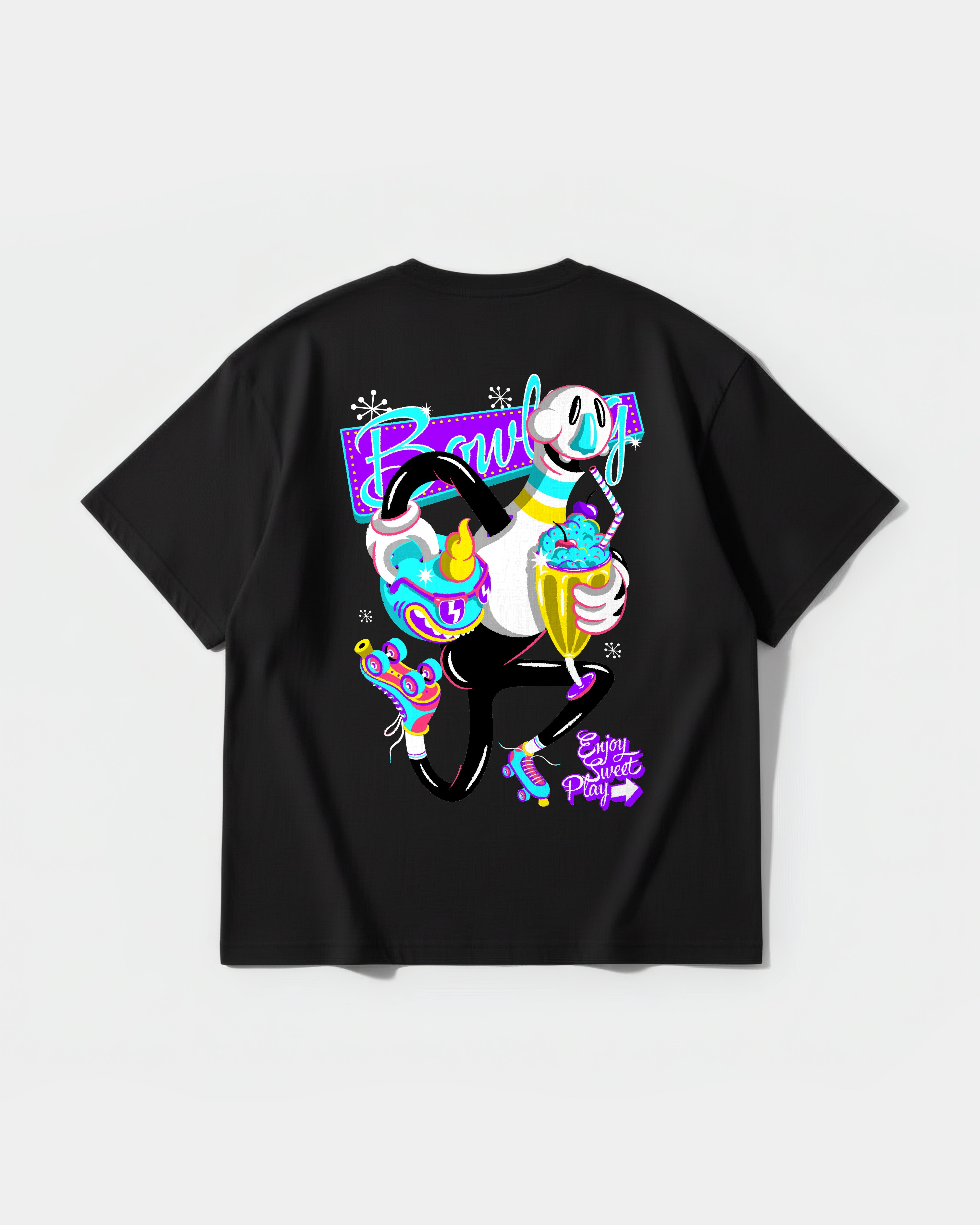 Camiseta Enjoy Sweet Play Big Back Oversize Basic