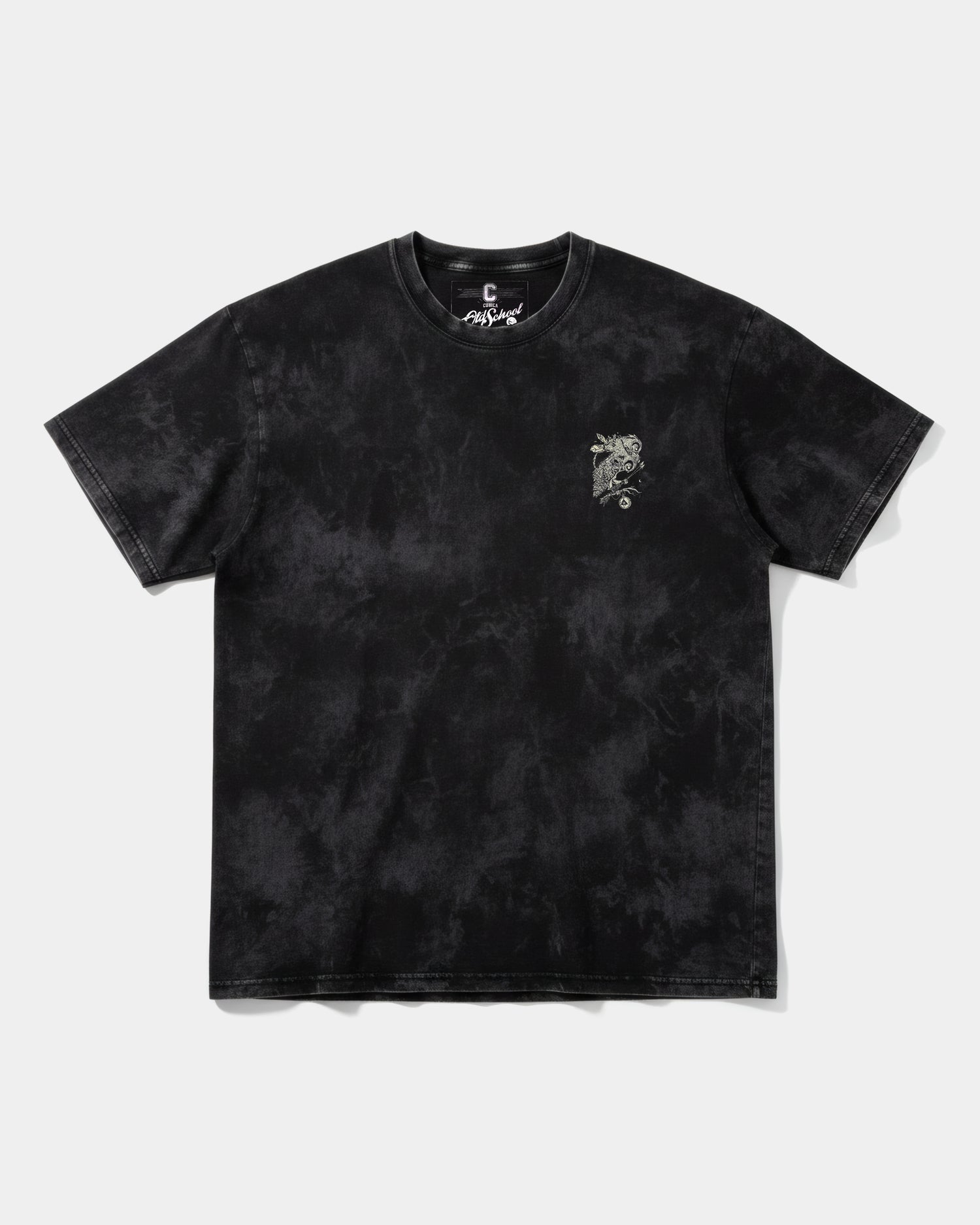Camiseta Magic Owl Pocket Front Oversize Acid Negro