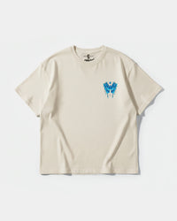 Camiseta Libertad Mariposa White Pocket Front Oversize Basic Beige