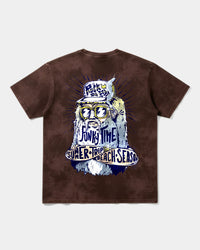 Camiseta Rock Da Body Pocket Front Oversize Acid Marron