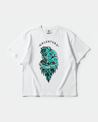 Camiseta Calentura Oso Polar Big Front Oversize Basic Blanco