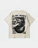 Camiseta We Are Beasts White Big Back Oversize Basic Beige