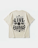 Camiseta You Must Live Big Back Oversize Basic Beige