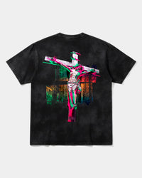 Camiseta Cristo Big Back Oversize Acid Negro
