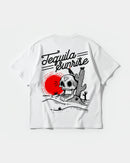 Camiseta Tequila Sunrise Pocket Front Oversize Basic Blanco