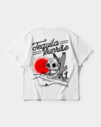Camiseta Tequila Sunrise Pocket Front Oversize Basic Blanco