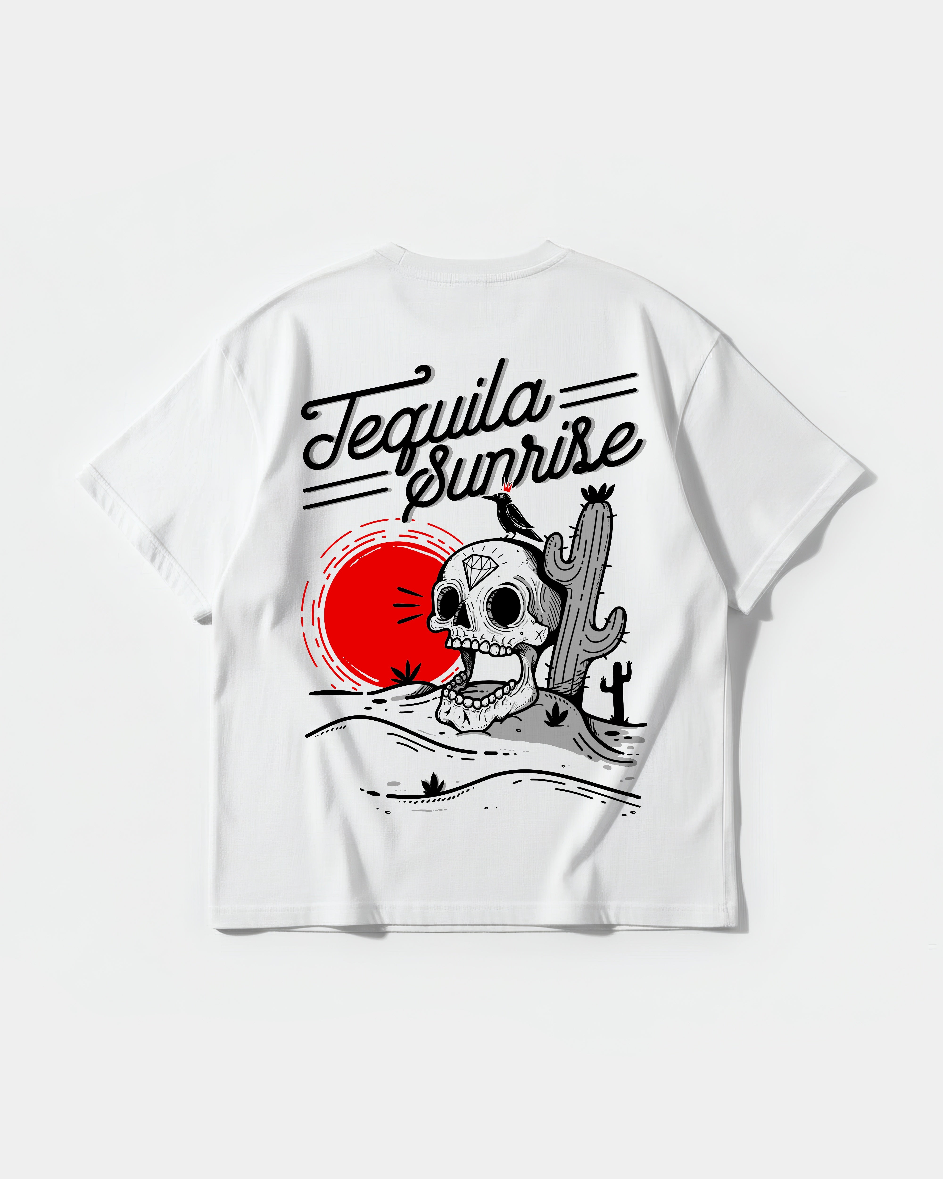 Camiseta Tequila Sunrise Pocket Espalda Oversize Basic