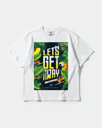Camiseta Let S Get Away Big Front Oversize Basic Blanco