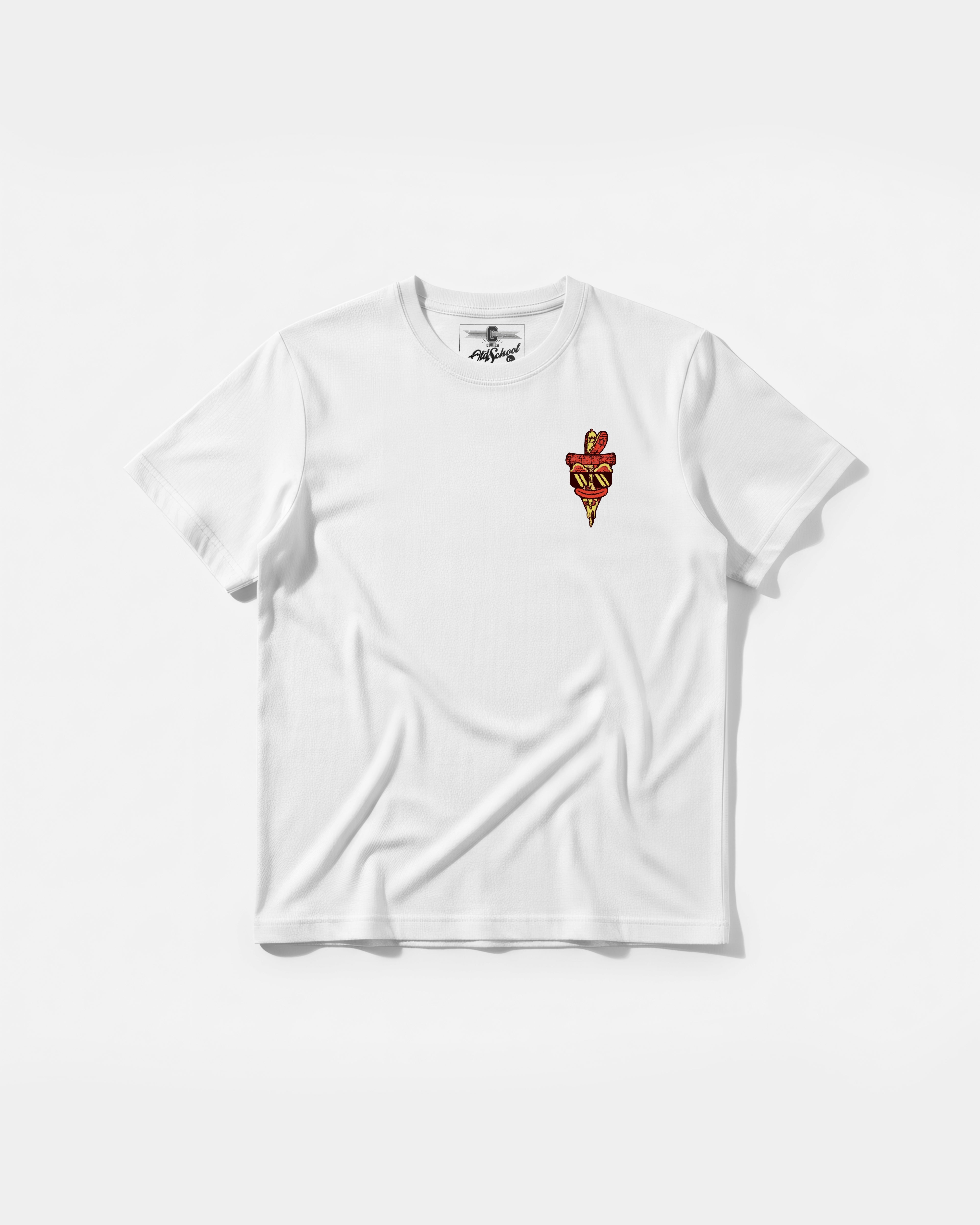 Camiseta Pizza Surf Pocket Front Regular Basic Blanco