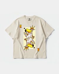 Camiseta King S Cocktail Big Front Oversize Basic Beige