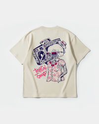 Camiseta Tropical Sound Big Back Oversize Basic Beige