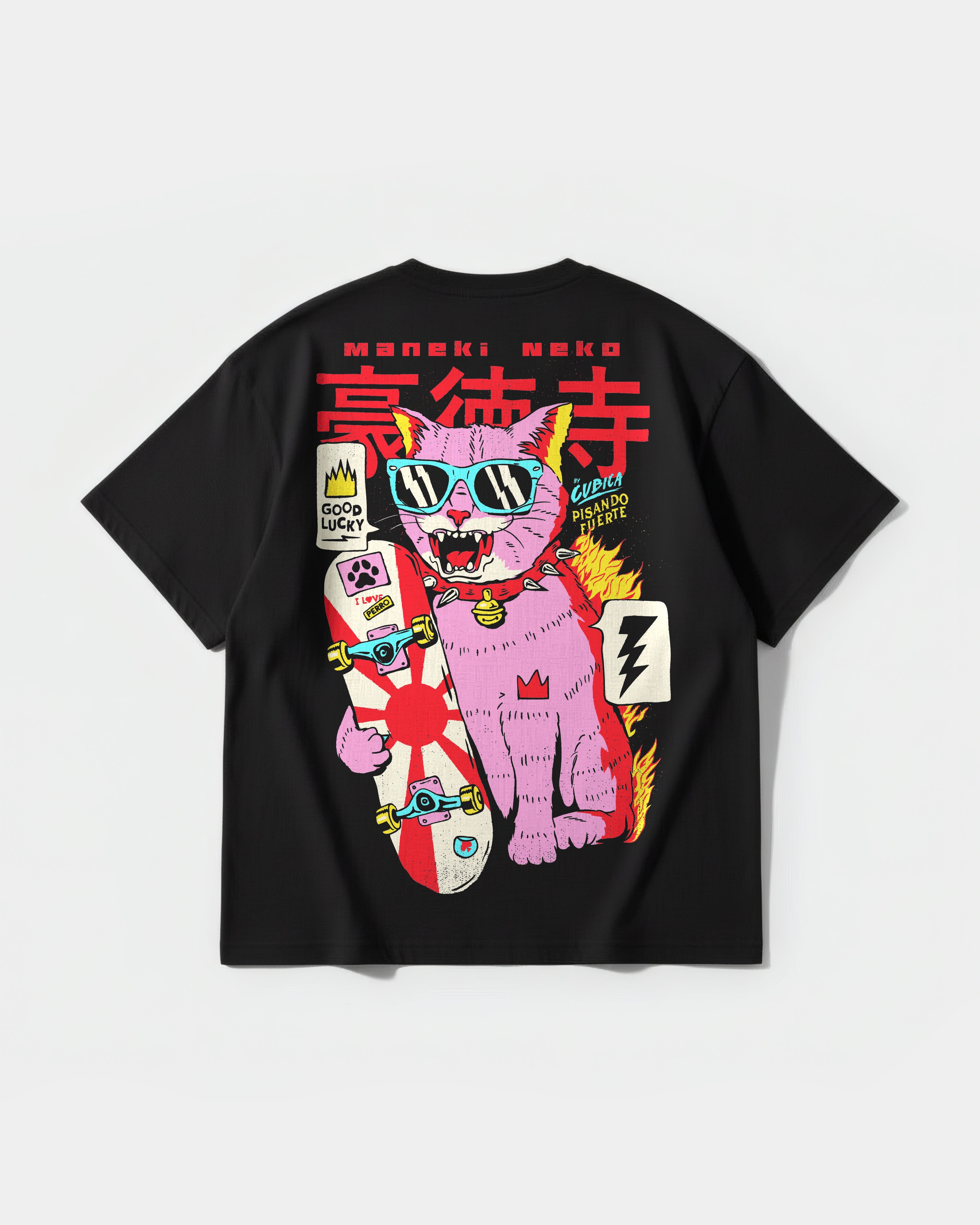 Camiseta Good Lucky Pocket Espalda Oversize Basic