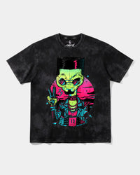 Camiseta Alien In Miami Big Front Oversize Acid Negro