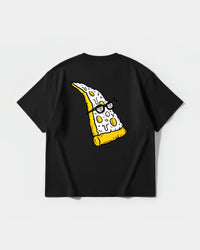 Camiseta Pizza Geek Big Back Oversize Basic Negro