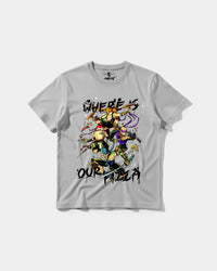 Camiseta Where Our Pizza Big Front Regular Basic Gris