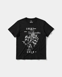 Camiseta Lucky Big Front Regular Basic Negro