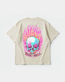 Camiseta Rise In Hell Pocket Front Oversize Basic Beige