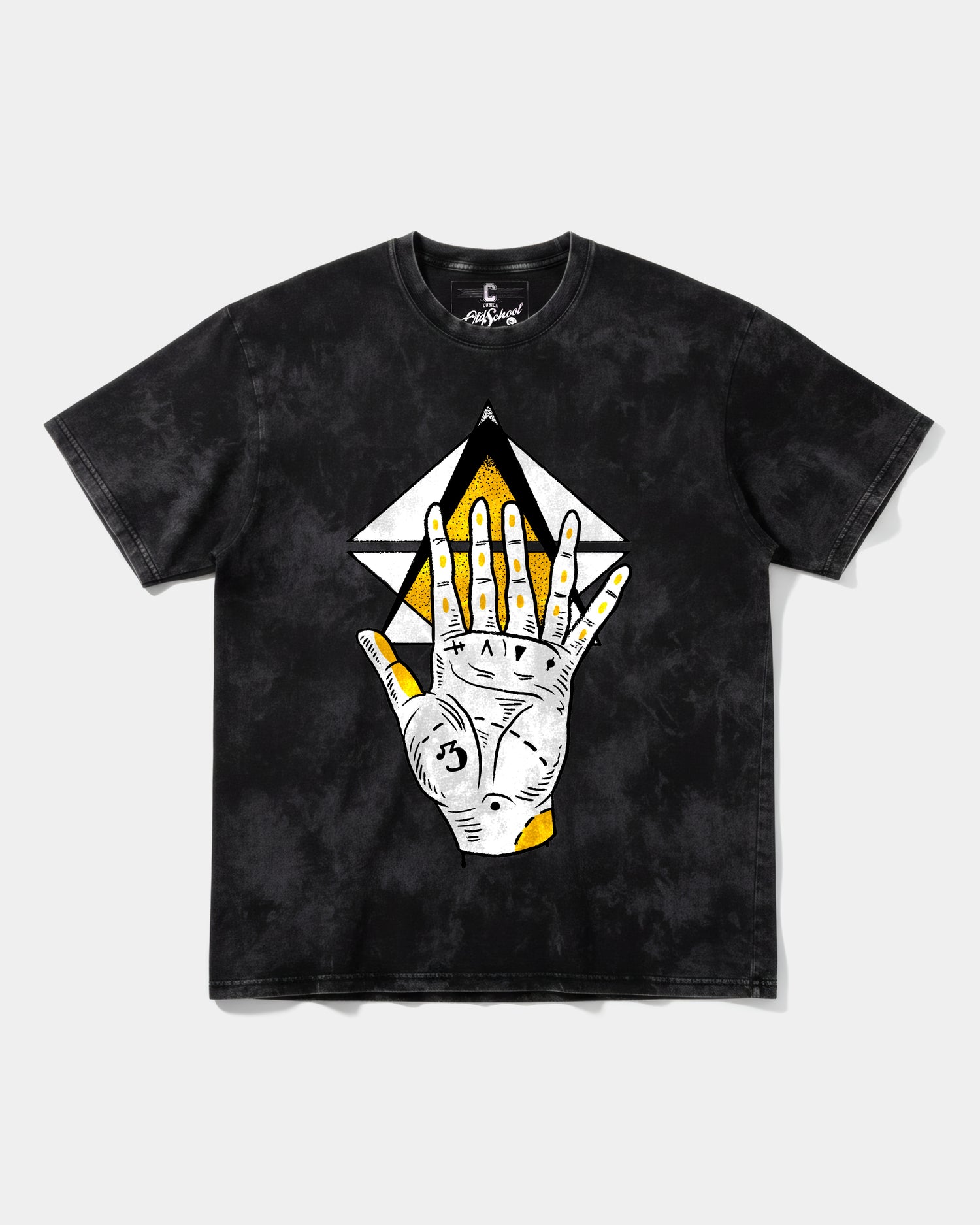 Camiseta Iluminati Hand Big Front Oversize Acid Negro