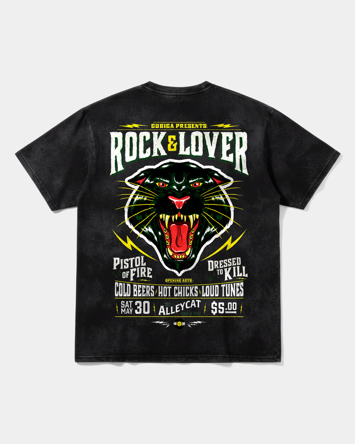 Camiseta Rock And Lover Big Back Oversize Acid