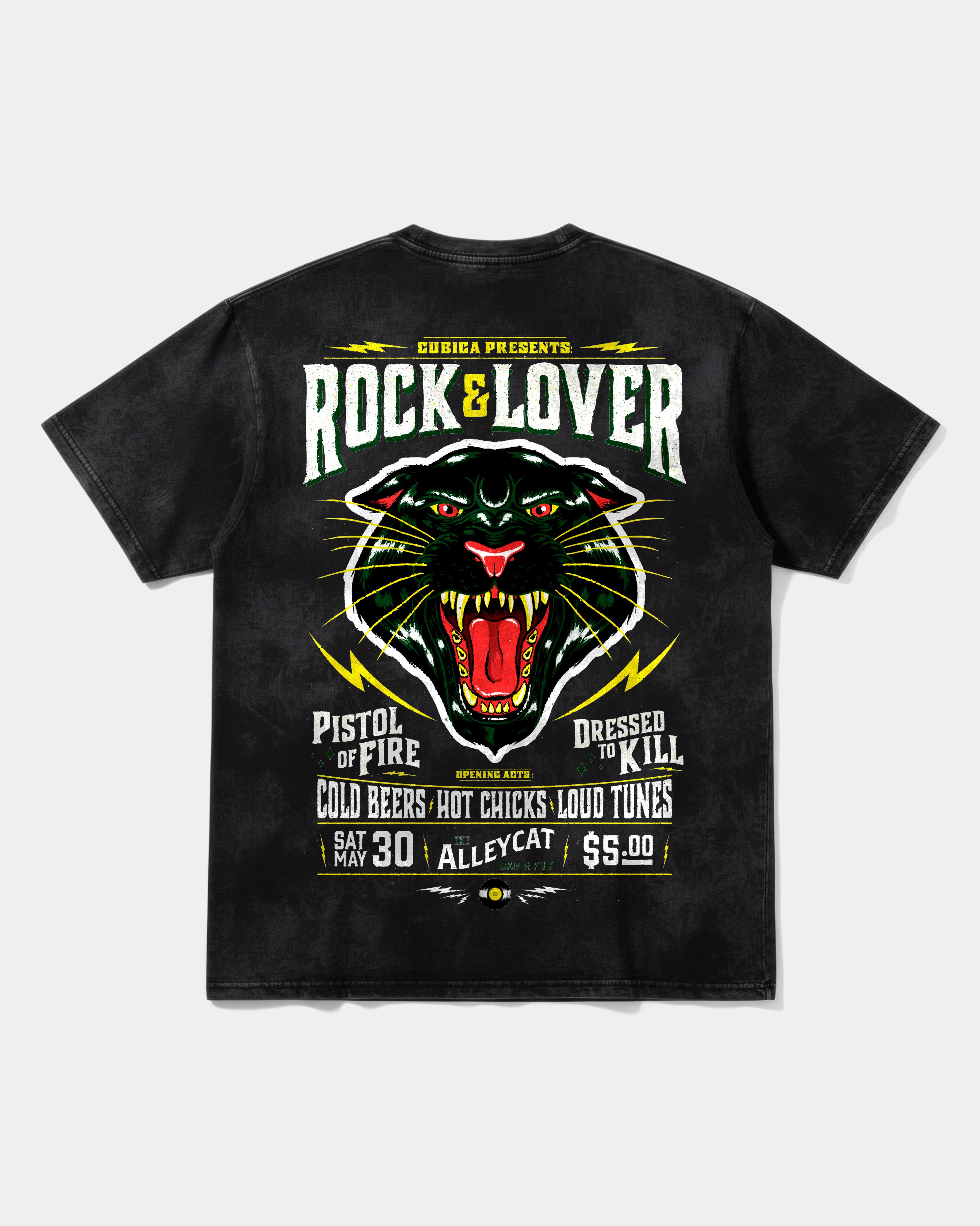 Camiseta Rock And Lover Big Back Oversize Acid