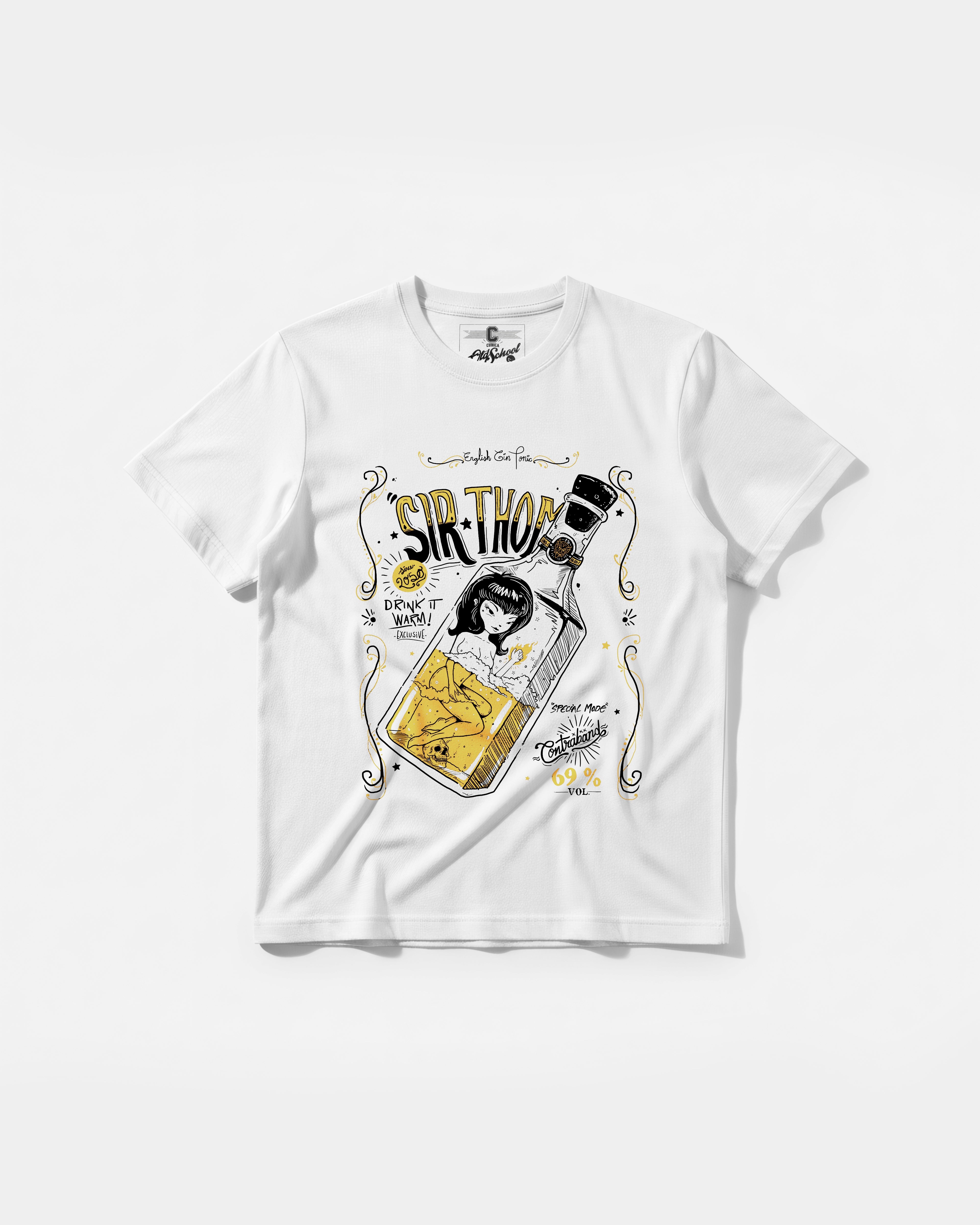 Camiseta Cubica Drinks Big Front Regular Basic