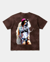 Camiseta Robot Girl Big Back Oversize Acid Marron