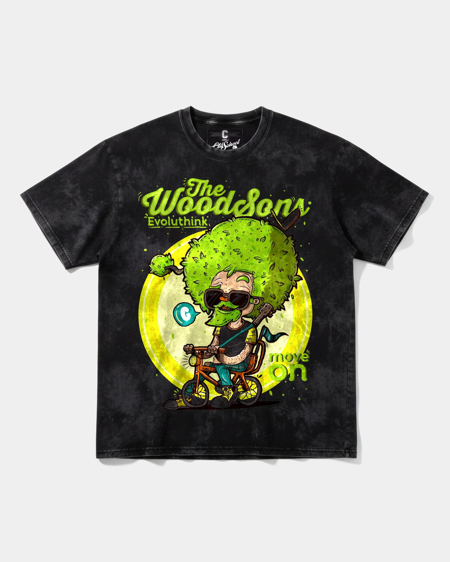 Camiseta The Woodsons White Big Front Oversize Acid Negro