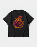 Camiseta Punk Leopard Big Front Oversize Basic Negro