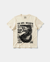 Camiseta We Are Beasts White Big Front Regular Basic Beige