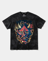Camiseta China Hannya Big Front Oversize Acid Negro