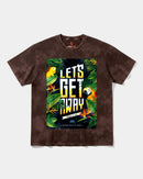 Camiseta Let S Get Away Big Front Oversize Acid Marron