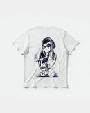 Camiseta Woman And Tattos Big Back Regular Basic Blanco