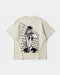 Camiseta Sexy Cat Big Back Oversize Basic Beige