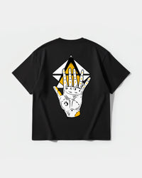 Camiseta Iluminati Hand Big Back Oversize Basic Negro