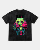 Camiseta Alien In Miami Big Back Oversize Acid Negro