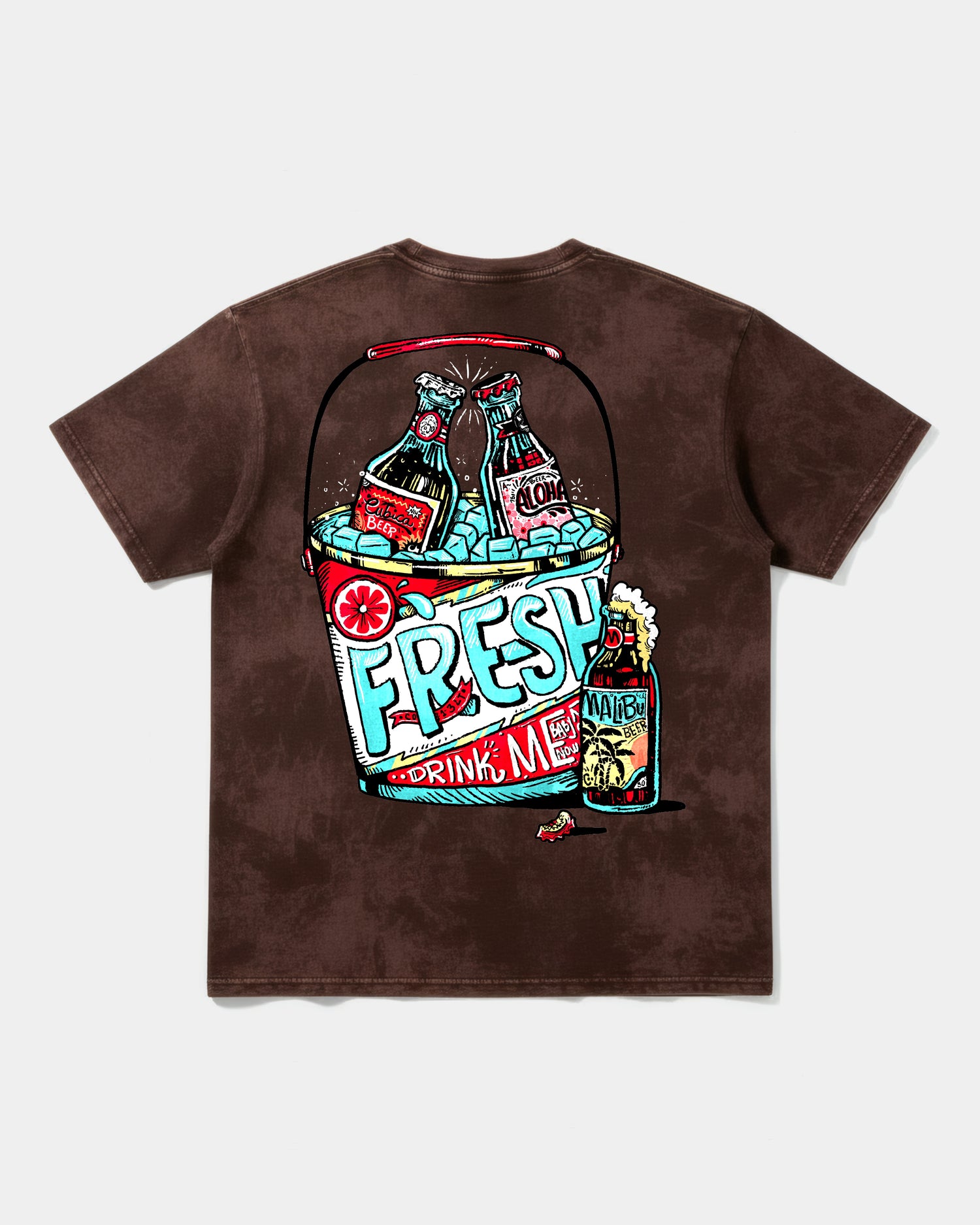 Camiseta Fresh Drink Big Back Oversize Acid Marron