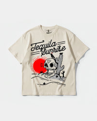 Camiseta Tequila Sunrise Big Front Oversize Basic Beige
