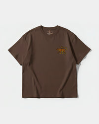 Camiseta Leopardo Pocket Front Oversize Basic Marron