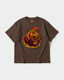 Camiseta Punk Leopard Big Front Oversize Basic Marron