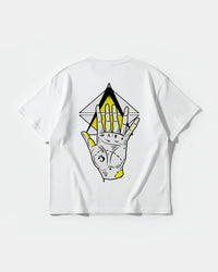 Camiseta Iluminati Hand Big Back Oversize Basic Blanco