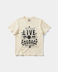 Camiseta You Must Live Big Front Regular Basic Beige