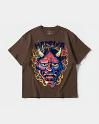 Camiseta China Hannya Big Front Oversize Basic Marron