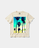 Camiseta Tropical Dusk Big Front Regular Basic Beige