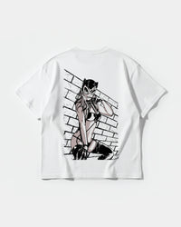 Camiseta Sexy Cat Big Back Oversize Basic Blanco